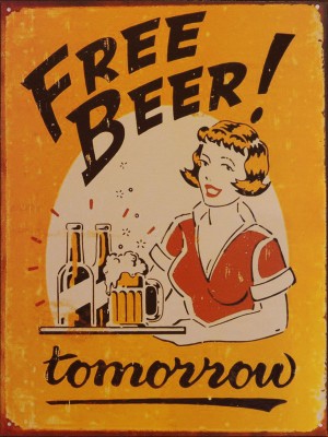 Tabuľa Zítra pivo zdarma